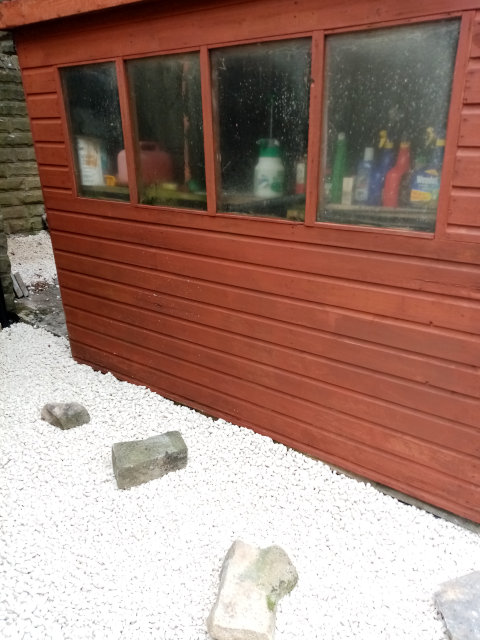 Shed with gravel